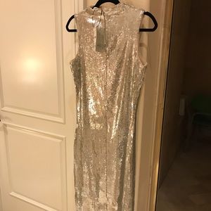 ZARA sequin dress SILVER NEW!